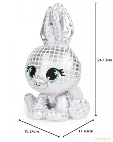 GUND Official, P.Lushes Cute Designer Fashion Collectable Pets Special-Edition B.G. Night RabbitPremium Stylish Stuffed Animal Soft Plush, Silver Metallic, 15.2cm Soft Toy For Girls and Boys