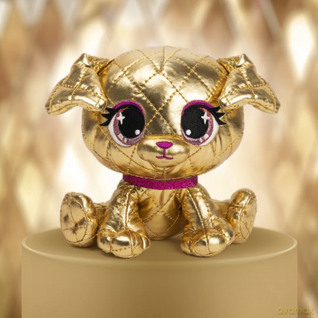 GUND P.Lushes Designer Fashion Pets Limited-Edition Goldie La'Pooch Puppy Premium Stuffed Animal, Gold and Pink, 15.2cm