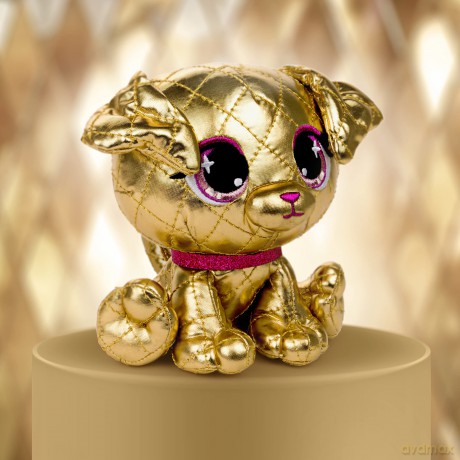 GUND P.Lushes Designer Fashion Pets Limited-Edition Goldie La'Pooch Puppy Premium Stuffed Animal, Gold and Pink, 15.2cm
