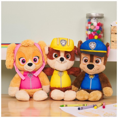 GUND PAW Patrol Official Rubble Take-Along Buddy Plush Toy, Premium Stuffed Animal for Ages 1 and Up, Yellow/Brown, 33.02cm