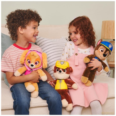 GUND PAW Patrol Official Rubble Take-Along Buddy Plush Toy, Premium Stuffed Animal for Ages 1 and Up, Yellow/Brown, 33.02cm