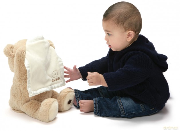 GUND Peek-A-Boo Teddy Bear Plush, Animated Stuffed Animal for Babies and Newborns, 11.5", Italian