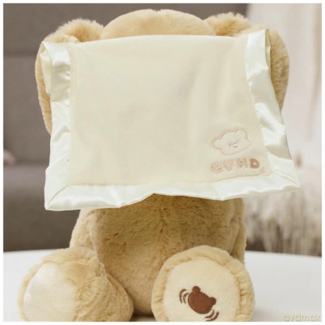 GUND Peek-A-Boo Teddy Bear Plush, Animated Stuffed Animal for Babies and Newborns, 11.5", Italian