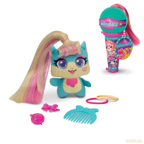 Hamstars Micro Popstar, collectable plush, with 5 hidden hair play accessories inside. Assortment of 4 (each sold separately) - styles selected at random
