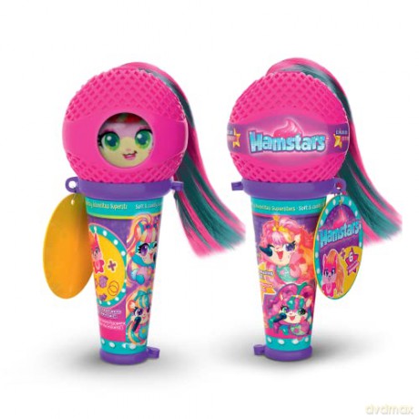 Hamstars Micro Popstar, collectable plush, with 5 hidden hair play accessories inside. Assortment of 4 (each sold separately) - styles selected at random
