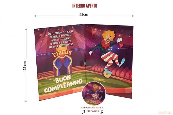 Happy Birthday Card for Friend, Parents, Uncles - Creative Gift Idea with Kety Perry Firework Sound Accompanied by POP UP by Dance Clowns Size 22cm x 31.5cm