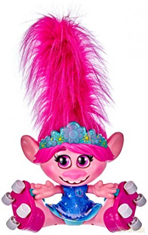 Hasbro part_B084PTVJ6J DreamWorks Trolls World Tour Dance Poppy, Interactive, Talking and Singing Doll with Moving Hair, for Girls and Boys from 4 Years, Multi-Coloured