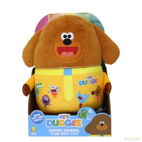 Hey Duggee Toy, Teddy Bear with all his Squirrel Club friends printed on, Brown