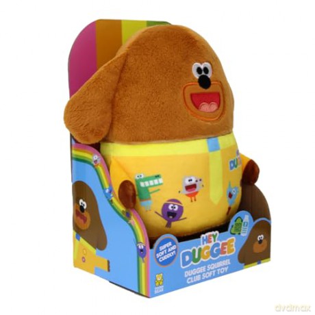 Hey Duggee Toy, Teddy Bear with all his Squirrel Club friends printed on, Brown