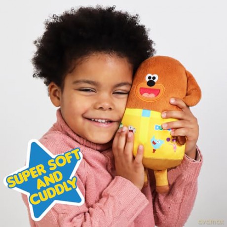 Hey Duggee Toy, Teddy Bear with all his Squirrel Club friends printed on, Brown