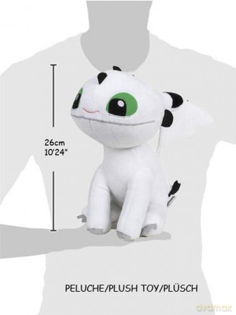 How To Train Your Dragons - Plush toy baby Dragon white with green eyes 10"/26cm Super soft quality (760017685)