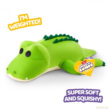 Hug-A-Lumps Crocodile (Rocko), Weighted Plush, Medium (35 cm), 1.5 kg, Brown Box, (Crocodile)