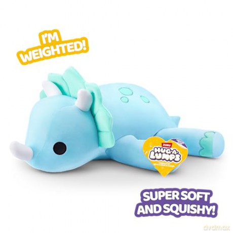 Hug-A-Lumps Dino (Delilah), Weighted Plush, Medium (35 cm), 1.5 kg, Brown Box, (Dino)