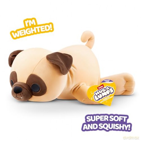 Hug-A-Lumps Pug (Olly), Weighted Plush, Medium (35 cm), 1.5 kg, Brown Box, (Pug)