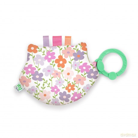 Ingenuity ity Crinklet, Raccoon Crinkle Toy for Newborn and Up, Satin Ribbon Tags, C-link Attachment, Unisex - Deni