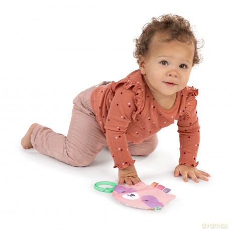 Ingenuity ity Crinklet, Raccoon Crinkle Toy for Newborn and Up, Satin Ribbon Tags, C-link Attachment, Unisex - Deni