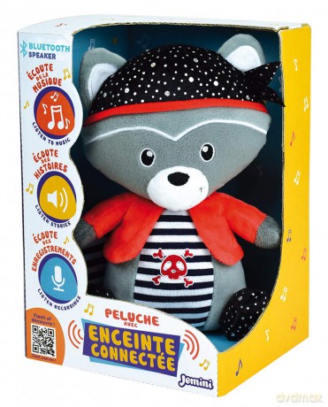 Jemini 023991 JOHN LE RATON Pluszak bluetooth +/- 20 cm Raccoon Plush, Multicolored
