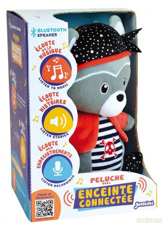 Jemini 023991 JOHN LE RATON Pluszak bluetooth +/- 20 cm Raccoon Plush, Multicolored
