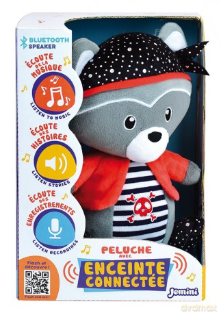 Jemini 023991 JOHN LE RATON Pluszak bluetooth +/- 20 cm Raccoon Plush, Multicolored
