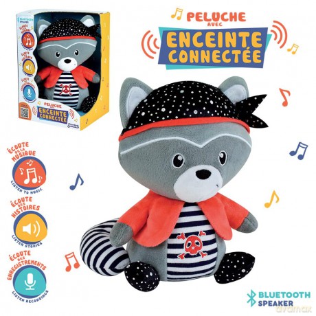 Jemini 023991 JOHN LE RATON Pluszak bluetooth +/- 20 cm Raccoon Plush, Multicolored