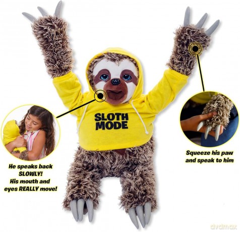 John Adams 577 10927 EA Snax The Sloth, Yellow,25.4 x 20.5 x 35.5 centimeters