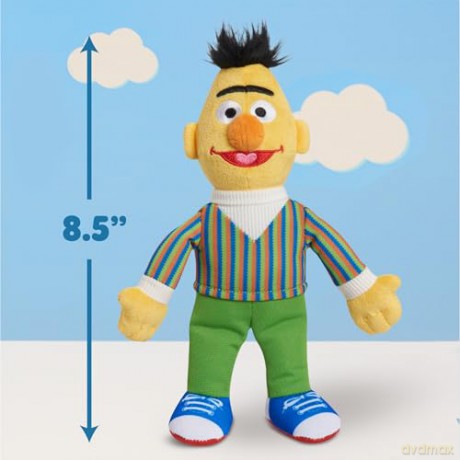 Just Play Sesame Street Friends 8-inch Bert Sustainable Plush Stuffed Toy, Kids Toys for Ages 2 Up