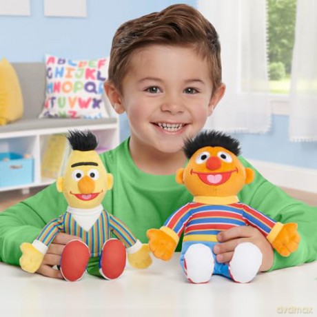 Just Play Sesame Street Friends 8-inch Bert Sustainable Plush Stuffed Toy, Kids Toys for Ages 2 Up