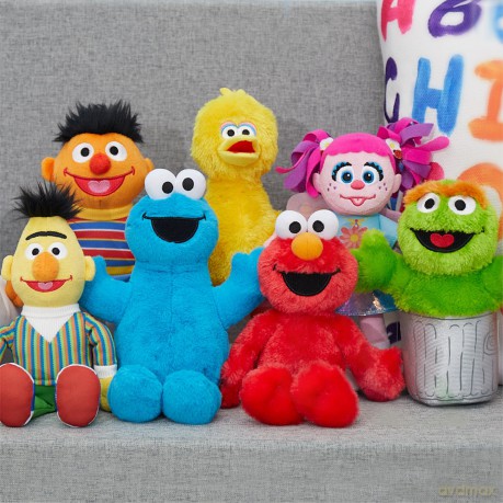 Just Play Sesame Street Friends 8-inch Cookie Monster Sustainable Plush Stuffed Animal, Kids Toys for Ages 18 Month