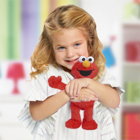 Just Play Sesame Street Friends 8-inch Elmo Sustainable Plush Stuffed Animal, Kids Toys for Ages 18 Month