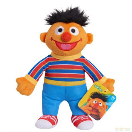 Just Play Sesame Street Friends 8-inch Ernie Sustainable Plush Stuffed Toy, Kids Toys for Ages 18 Month