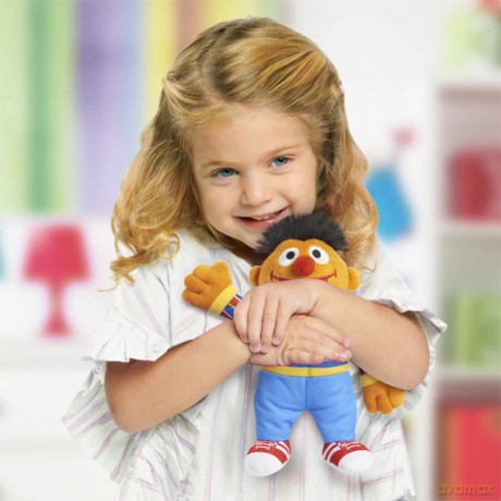 Just Play Sesame Street Friends 8-inch Ernie Sustainable Plush Stuffed Toy, Kids Toys for Ages 18 Month