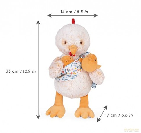 KALOO - Linoo K971001 Plush Toy Dad Rooster Paul and His Baby 35 cm from Birth