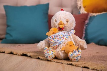 KALOO - Linoo K971001 Plush Toy Dad Rooster Paul and His Baby 35 cm from Birth