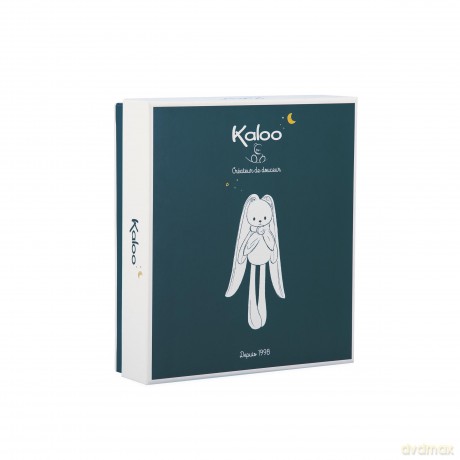 Kaloo - Lapinoo - Green Bunny Comforter - Baby Plush - Square: 30 x 30 cm - Bi-Material Ultra-Soft Viscose and Corduroy - Gift Box - 0 Months +, K218016