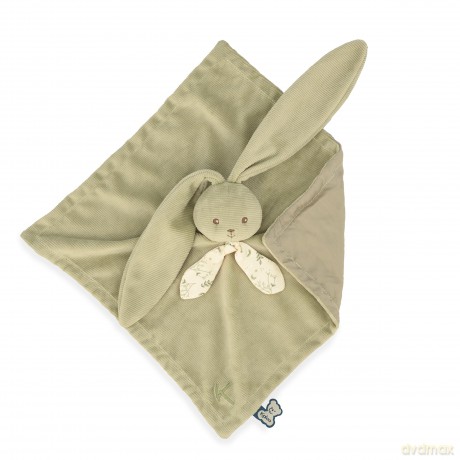 Kaloo - Lapinoo - Green Bunny Comforter - Baby Plush - Square: 30 x 30 cm - Bi-Material Ultra-Soft Viscose and Corduroy - Gift Box - 0 Months +, K218016