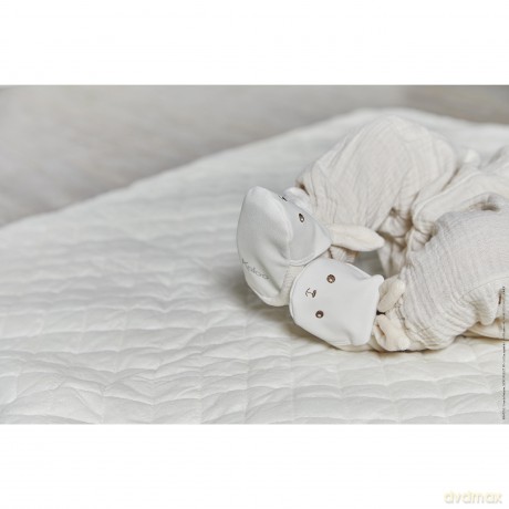 Kaloo - Lapinoo - Newborn Gift Set - Cream Colour - 3 Baby Accessories - Baby's Comforter + Teething Ring + Booties - 11 cm - 0 Months +, K218013