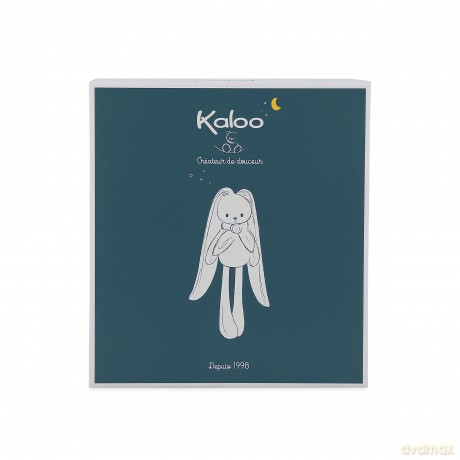 Kaloo - Lapinoo - Peach Bunny Comforter - Baby Plush - Square: 30 x 30 cm - Bi-Material Ultra-Soft Viscose and Corduroy - Gift Box - 0 Months +, K218017