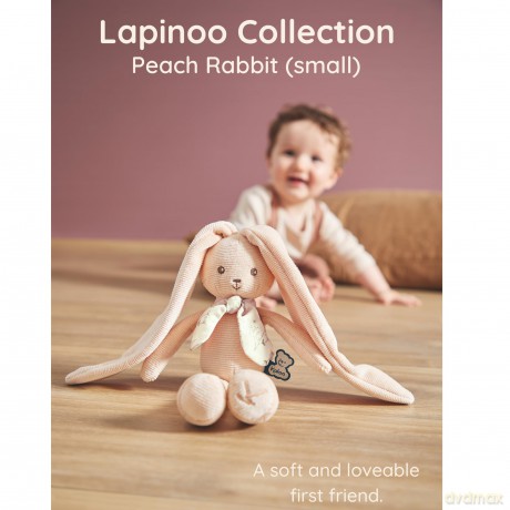 Kaloo - Lapinoo - Peach Rabbit Doll - Baby's Small Corduroy Plush - 25 cm - Ultra-Soft Material - Gift Box - 0 Months +, K218015