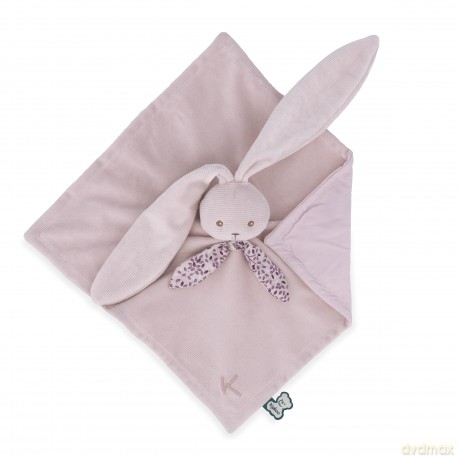 Kaloo - Lapinoo - Pink Bunny Comforter - Baby Plush - Square: 30 x 30 cm - Bi-Material Ultra-Soft Viscose and Corduroy - Gift Box - 0 Months +, K218002