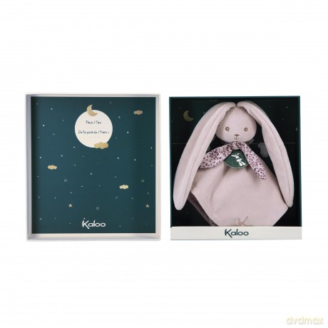Kaloo - Lapinoo - Pink Bunny Comforter - Baby Plush - Square: 30 x 30 cm - Bi-Material Ultra-Soft Viscose and Corduroy - Gift Box - 0 Months +, K218002