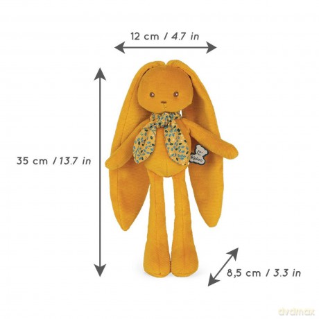 Kaloo - Lapinoo - Rabbit Doll - Baby's Corduroy Soft Toy - 13.8"/35 cm - Ochre Colour - Ultra-Soft material - Gift Box - From Birth Onwards - K972200