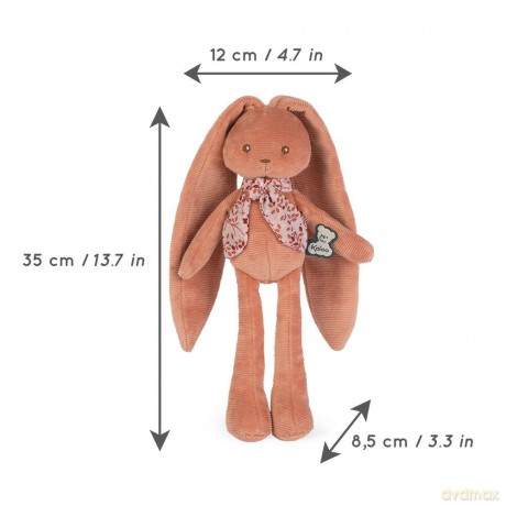 Kaloo - Lapinoo - Rabbit Doll - Baby's Corduroy Soft Toy - 13.8"/35 cm - Terracotta Colour - Ultra-Soft material - Gift Box - From Birth Onwards - K972201