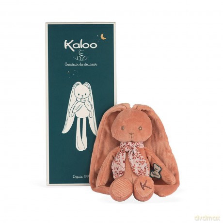 Kaloo - Lapinoo - Rabbit Doll - Baby's Corduroy Soft Toy - 13.8"/35 cm - Terracotta Colour - Ultra-Soft material - Gift Box - From Birth Onwards - K972201