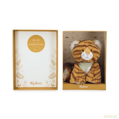Kaloo - Les Amis - Babies' Papaye The Tiger Plush - 13 cm - Ultra-Soft Material - Gift Box - 0 Months +, K224004