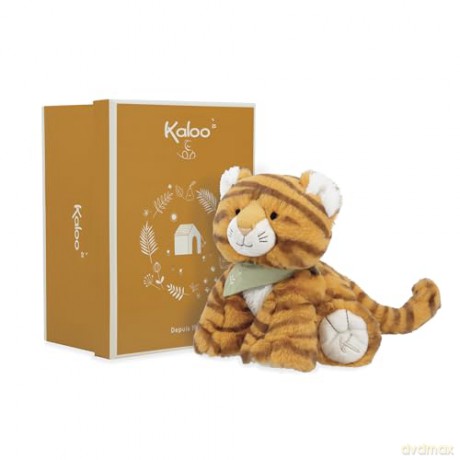 Kaloo - Les Amis - Babies' Papaye The Tiger Plush - 17 cm - Ultra-Soft Material - Gift Box - 0 Months +, K224003
