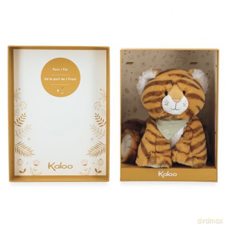 Kaloo - Les Amis - Babies' Papaye The Tiger Plush - 17 cm - Ultra-Soft Material - Gift Box - 0 Months +, K224003