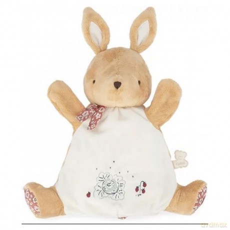 Kaloo - Petites Chansons - Cinnamon Rabbit Puppet Plush - Baby's Soft Toy - 24 cm Hand Puppet Plush - Early-Learning Toy - 0 Months +, K210005