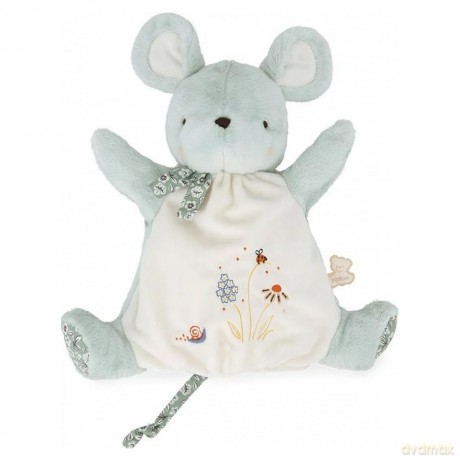 Kaloo - Petites Chansons - Green Mouse Puppet Plush - Baby's Soft Toy - 24 cm Hand Puppet Plush - Early-Learning Toy - 0 Months +, K210003