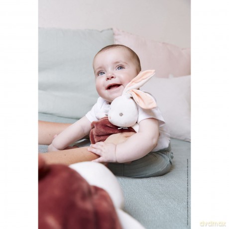 Kaloo - Plume - Bubble of Love Cinnamon Rabbit - 23 cm Ultra-Soft Rabbit Plush - Small Soft Toy for Babies - Develops Sense of Touch - Pretty Customisable Gift Box - 0 Months +, K214002