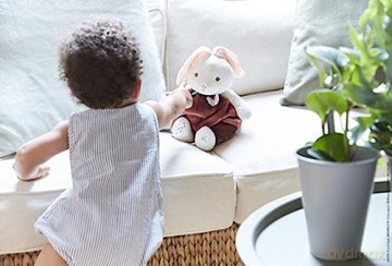 Kaloo - Plume - Bubble of Love Cinnamon Rabbit - 30 cm Ultra-Soft Rabbit Plush - Large Soft Toy for Babies - Develops Sense of Touch - Pretty Customisable Gift Box - 0 Months +, K214003